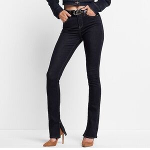 Express Mid Rise Rinse Dark Wash Skyscraper Jeans Jean Navy Blue Size 2 Boot Cut